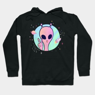 Aliens Spaceship Colorful Funny Hoodie